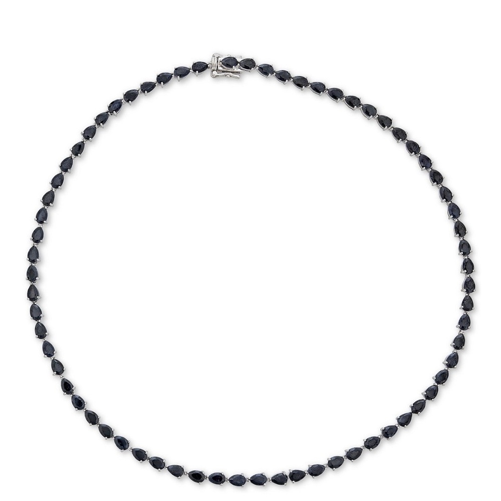 Black Sapphire 18" Statement Necklace (34 ct. t.w.) in Sterling Silver - Picture 2 of 6